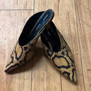 Proenza Schouler Yellow Python Mules